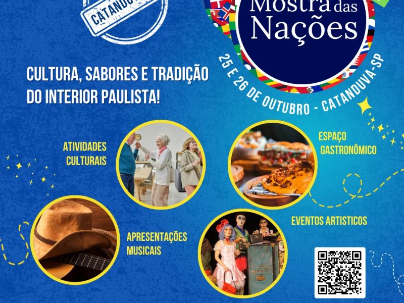 Mostra das Nações leva cultura, sabores e tradições para Catanduva nos dias 25 e 26 de outubro